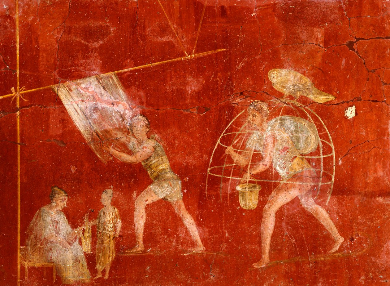 Pompeii'den (UNESCO Dünya Mirası Listesi) Çamaşırcıları tasvir eden fresk by Roman Roman