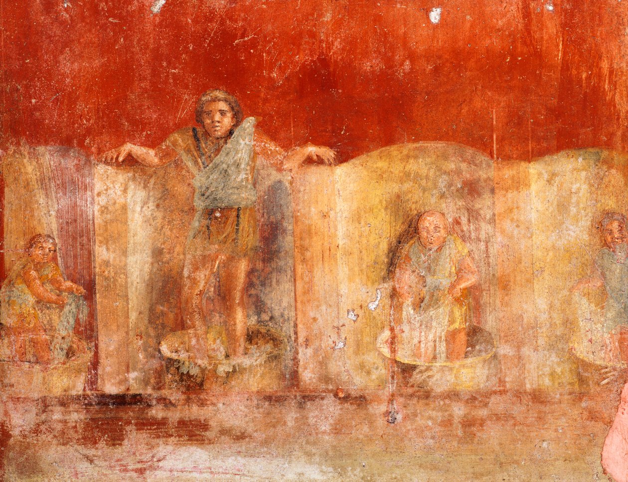 Pompeii'den (UNESCO Dünya Mirası Listesi) Çamaşırhanecileri tasvir eden fresk by Roman Roman