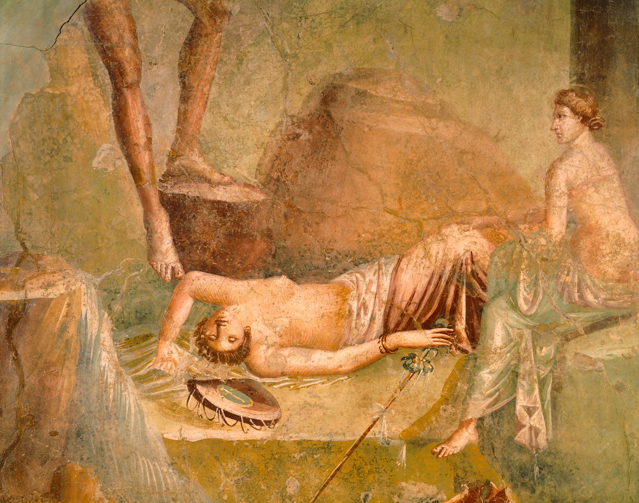 Citharist Evi, Pompeii, Campania, Roma Medeniyeti'nden Maenad'ı uyurken tasvir eden fresk by Roman Roman