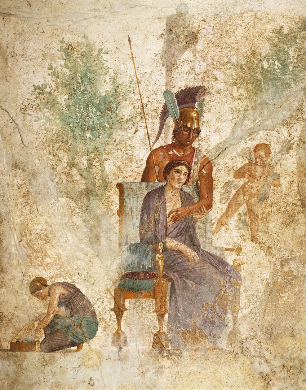 Aşkla Mars ve Venüs'ü tasvir eden fresk, Pompeii, Campania, Roma Uygarlığı by Roman Roman