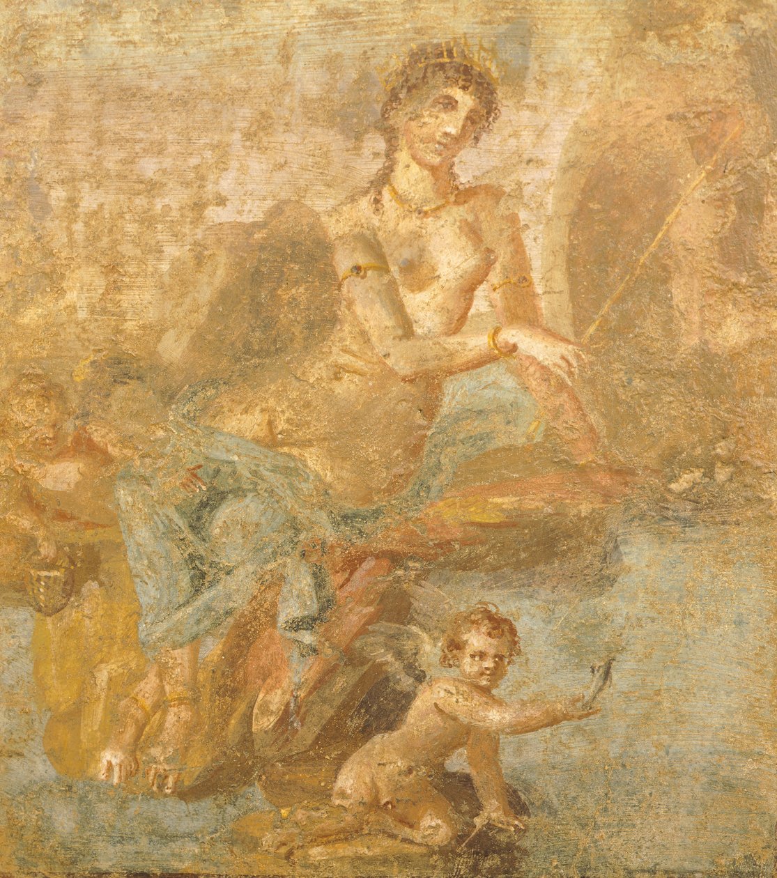Altın Aşk Tanrısı Evi, Pompeii, Campania, Roma Medeniyeti'nden Orestes, Pylades ve Iphigenia'yı tasvir eden fresk by Roman Roman