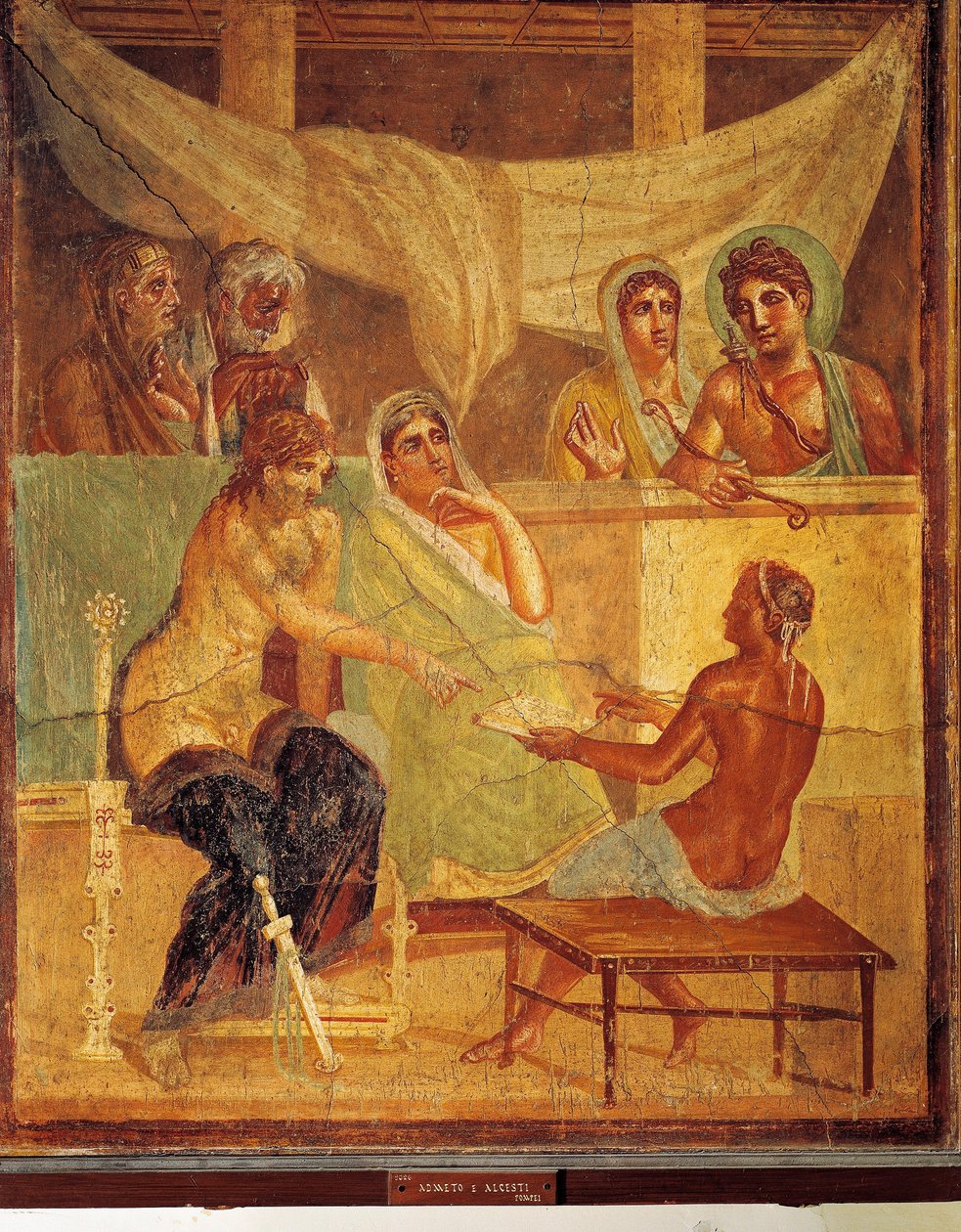 House of Tragic Poet, Pompei, İtalya'dan ADmetus ve Alcestis'in kahin danışmanlığını tasvir eden fresk by Roman Roman