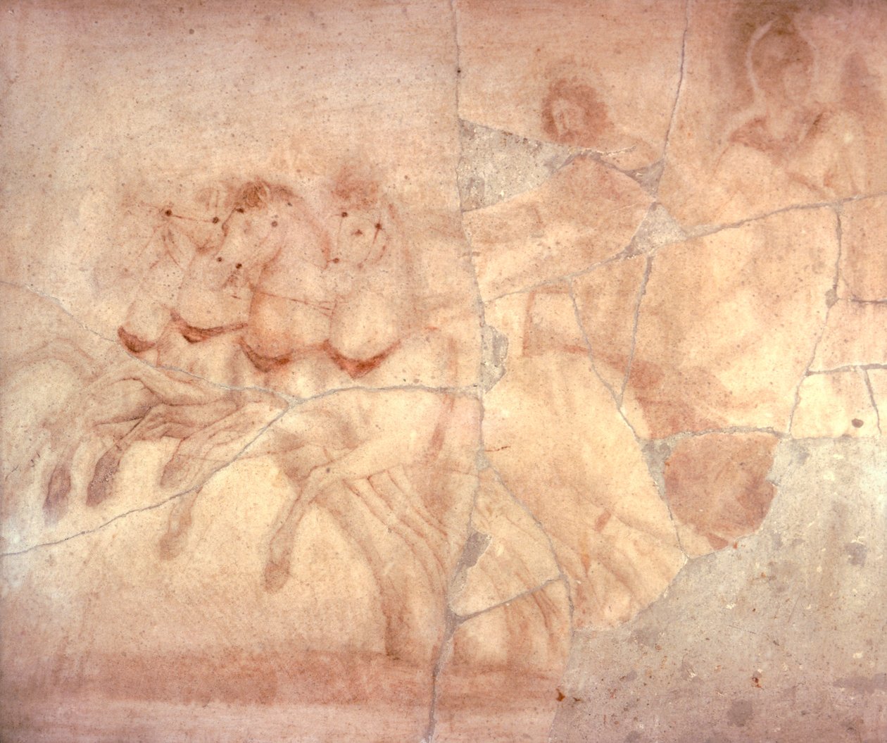 Roma Uygarlığı Herculaneum'dan savaş arabasını ve arabacıyı tasvir eden fresk by Roman Roman