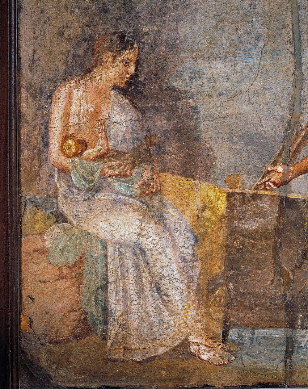 İtalya, Pompei'den bebeğini emziren anneyi tasvir eden fresk by Roman Roman
