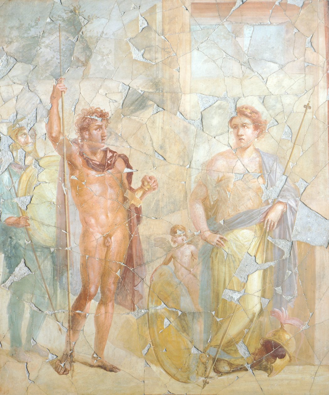 Mitolojik konuyu tasvir eden fresk, Fabius Rufus Evi, Pompeii, Campania, Roma Uygarlığı by Roman Roman