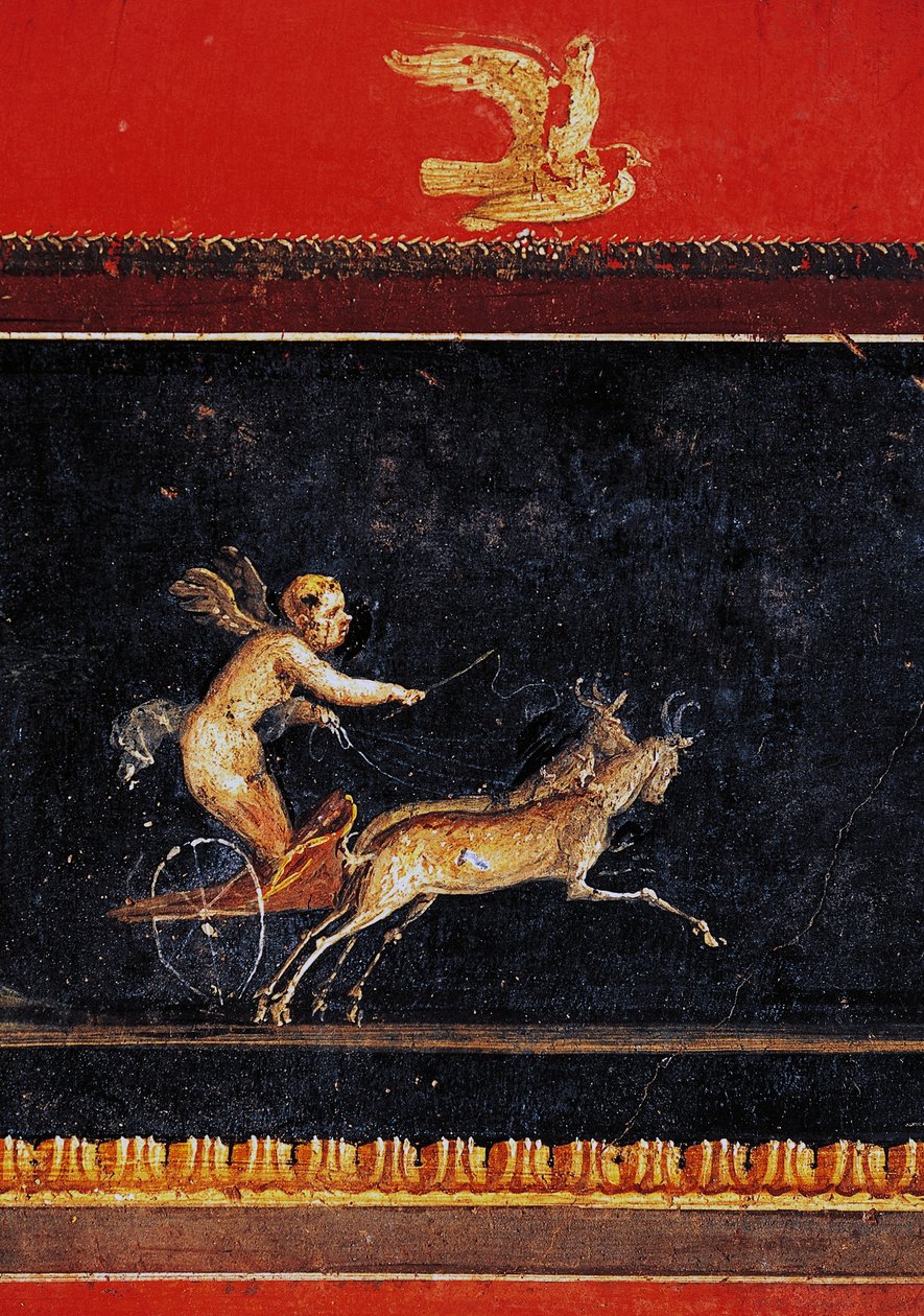 Aşk tanrısı ile friz, Vettii Evi, Pompeii (Unesco Dünya Mirası Listesi) by Roman Roman