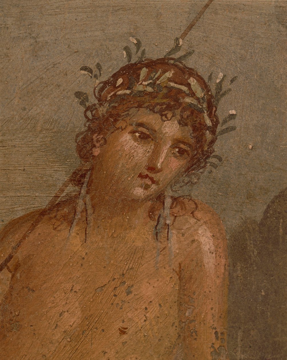 İtalya, Campania Bölgesi, Napoli Eyaleti, Pompeii, Marco Lucrezio'nun Evi Frontone Fresk, Narcissus'u gölet kenarında tasvir ediyor by Roman Roman
