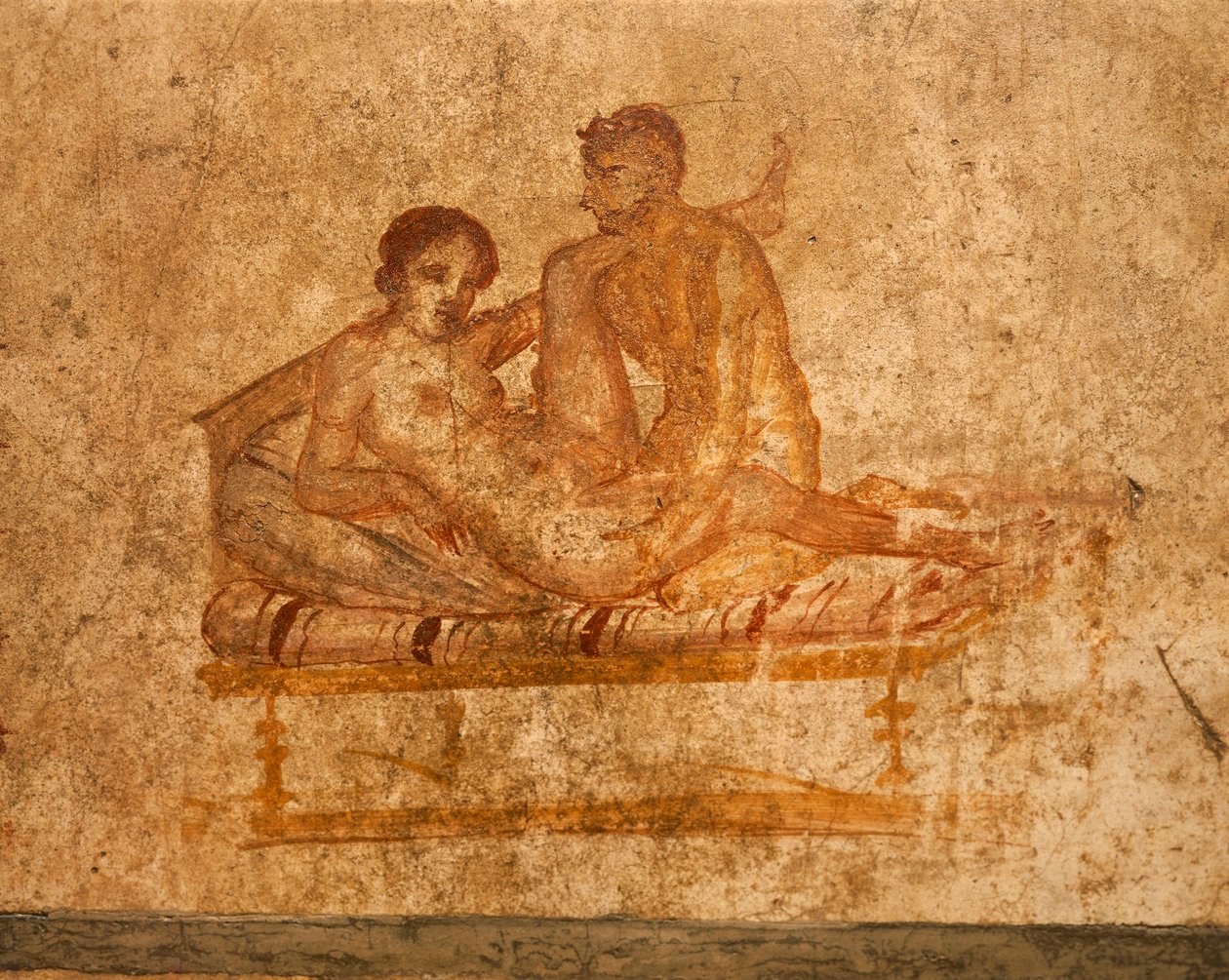 İtalya, Campania Bölgesi, Napoli İli, Pompei, Vettii Evi, Erotik fresk by Roman Roman