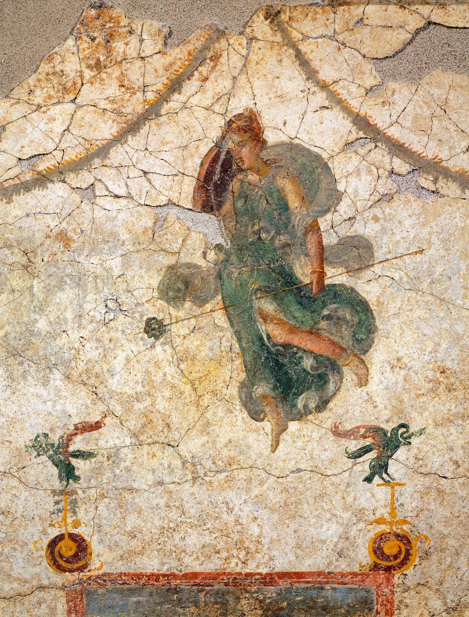 Dördüncü Pompeian tarzında, thyrsus tutan bir Maenad'ı tasvir eden resim by Roman Roman