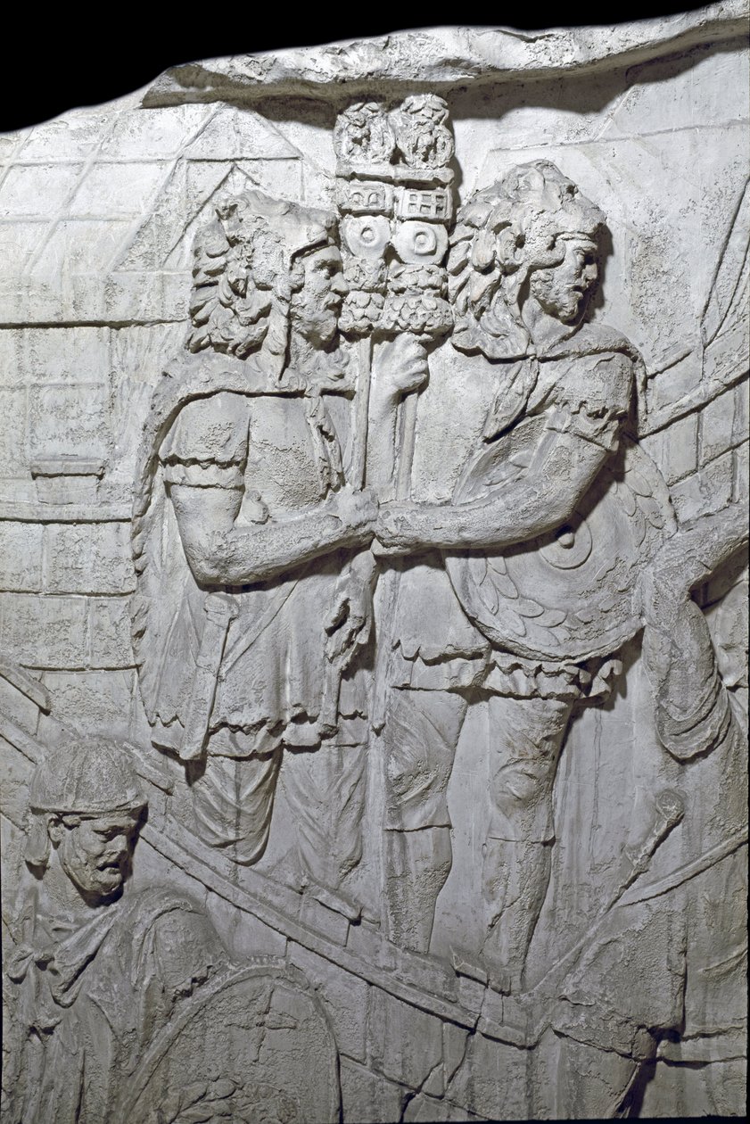 Roma Sanatı: “” Roma kartalı (Aquiliferes) taşıyan savaşçılar”” İmparator Trajan (53-117) döneminde Roma