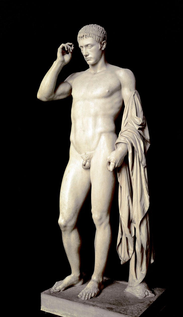 Roma Sanatı: Augustus'un yeğeni Marcus Claudius Marcellus'un (MÖ 42-23) mermer heykeli, Cleomenes l'Athenien tarafından MÖ 20 civarında, Dim. 190 cm - Paris, musee du Louvre - Marcellus'un (MÖ 42-23), yeğeni ve Ağustos ayının ilk damadının  by Roman Roman