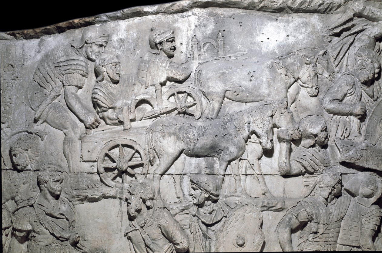 Roma sanatı: “” Roma ordusu devam ediyor”” İmparator Trajan (53-117) döneminde Roma