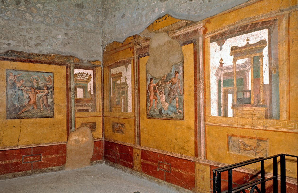 Roma sanatı: Vettii kardeşlerin Evi'nin sarı odasının görünümü, Casa dei Vettii) by Roman Roman
