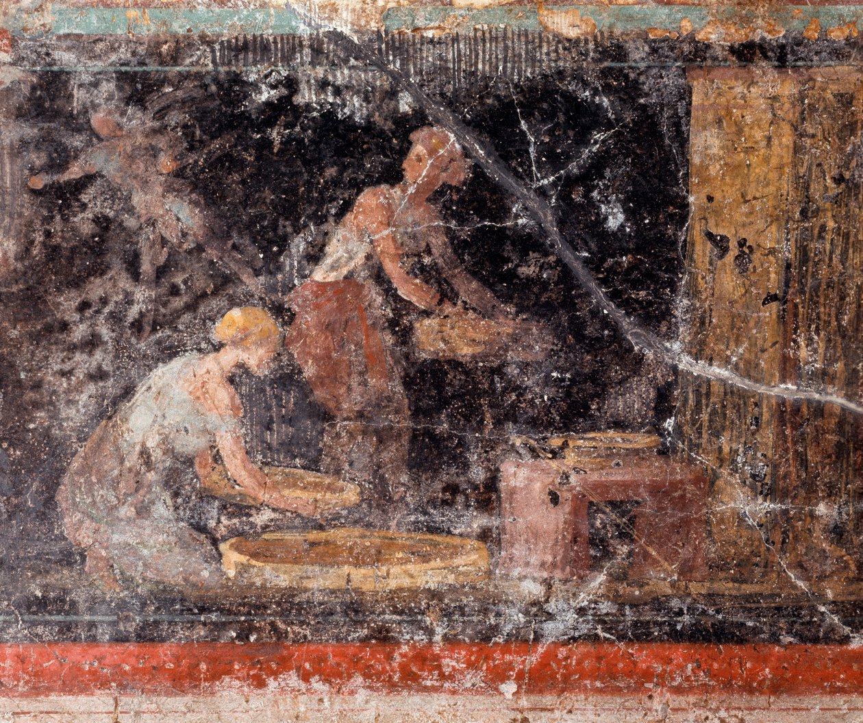 Roma sanatı: C odasının frizinden ödev yapan kadınlar, Villa Farnesina (Roma sanatı: ev ödevi yapan kadınlar, C odasının frizinden, Villa farnesina) Roma museo nazionale romano by Roman Roman