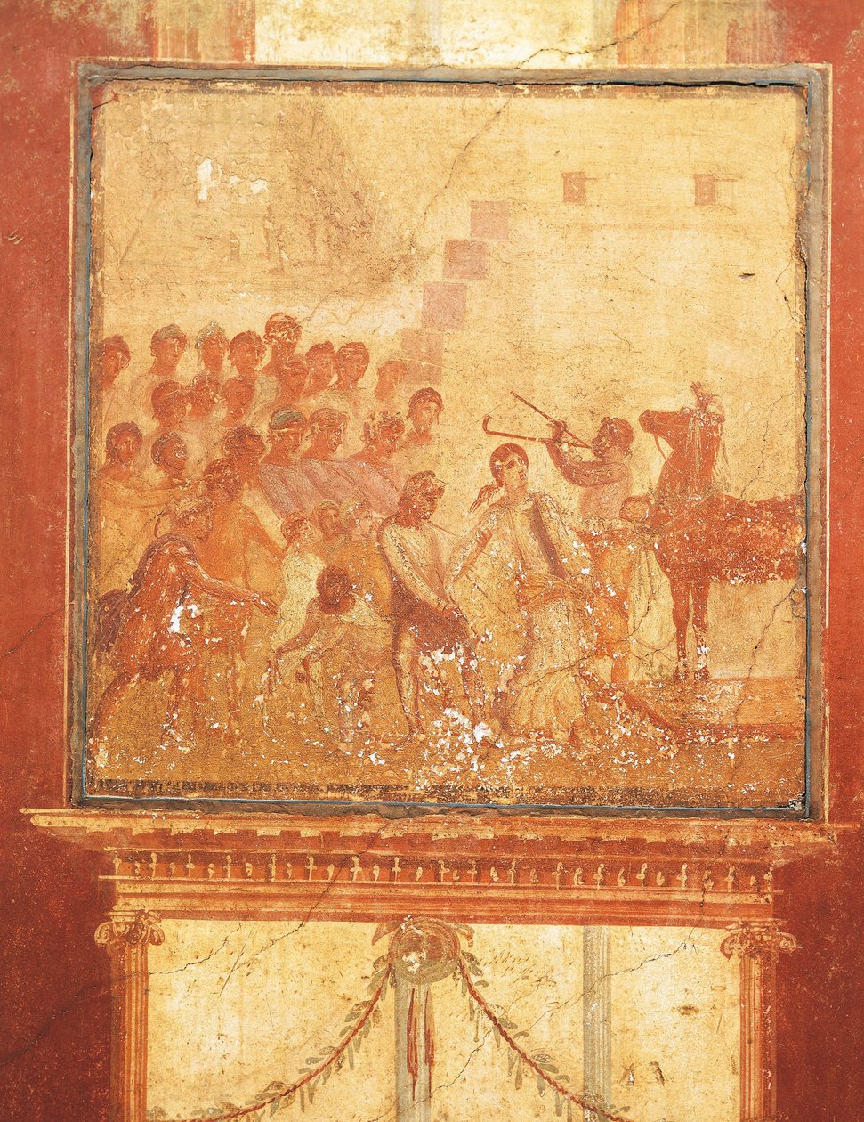 Truva Atı, Menander Evi'nden fresk, Pompeii, Campania, Roma Uygarlığı by Roman Roman