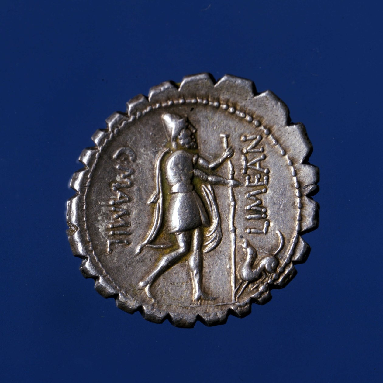 Ulysses, köpeği Argo tarafından tanınır. Roma gümüş sikkesi, MÖ 83. by Roman Roman