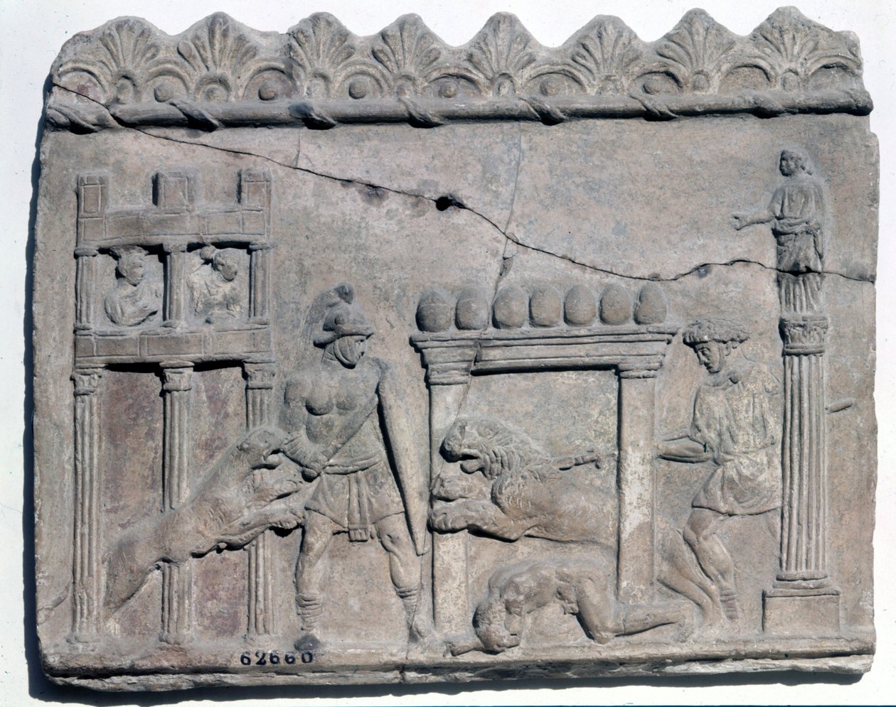 Arenalarda Venatio. Roma destanından alt kabartma Ulusal Roma Müzesi by Roman Roman