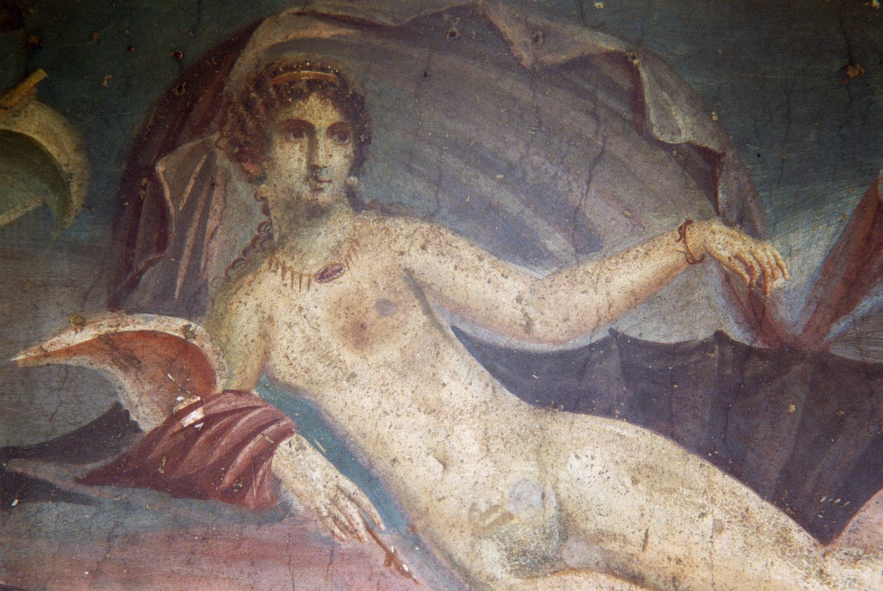 Kabuktaki Venüs, peristylyumdaki freskten detay, Kabuktaki Venüs Evi, Pompeii (UNESCO Dünya Mirası Listesi) by Roman Roman