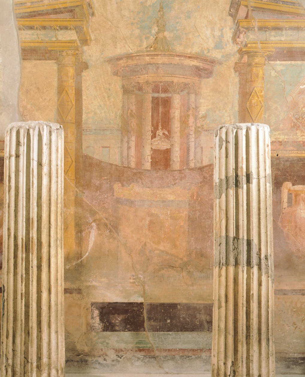 Labirent Evi, Pompeii, Campania, Roma Medeniyeti'nden İkinci Pompei Stilinde duvar resmi by Roman Roman