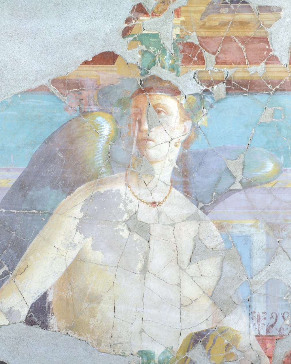 Kanatlı kadın, Fabius Rufus Evi'ndeki fresk detayı, Pompeii, Campania, Roma Uygarlığı by Roman Roman