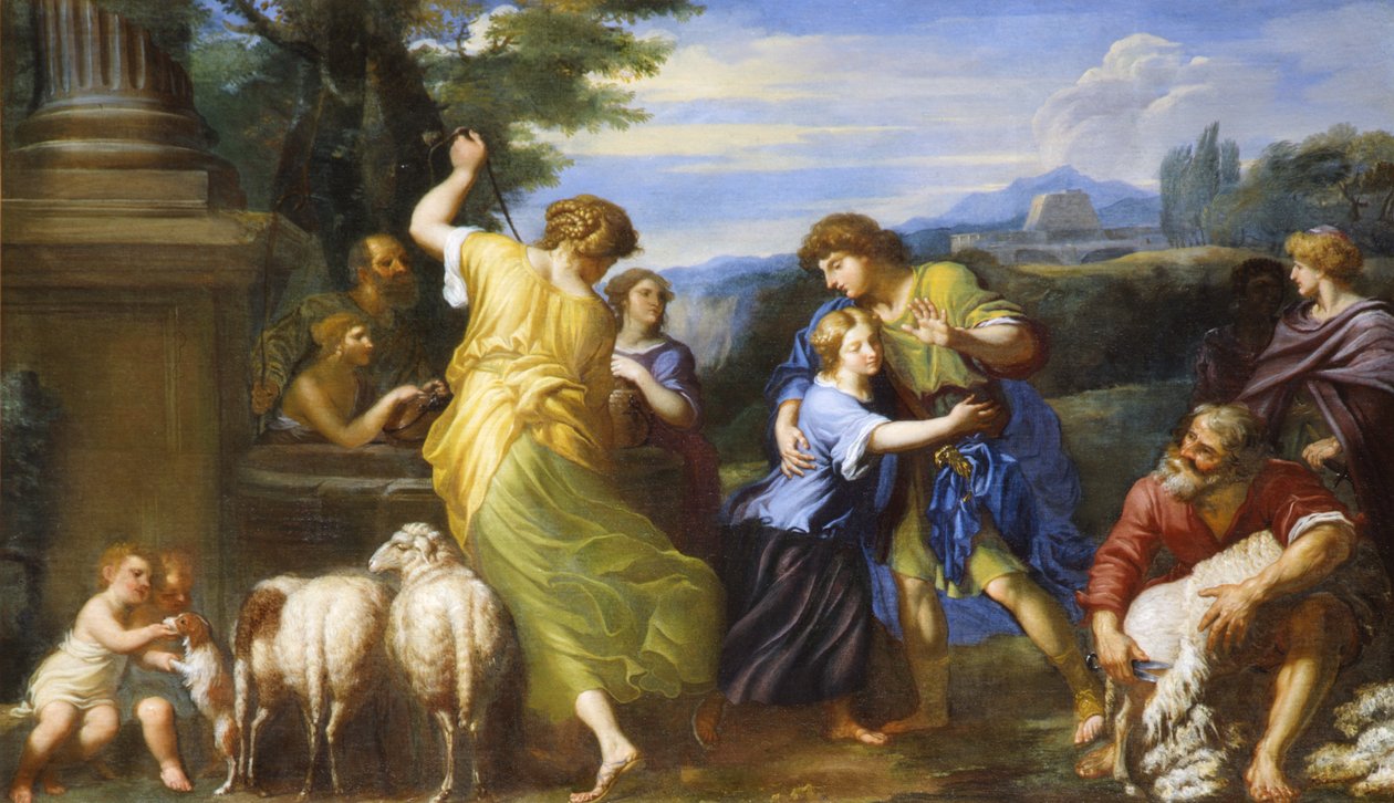 kuyuda Jacob ve Rachel (tuval üzerine yağlıboya) by Roman School
