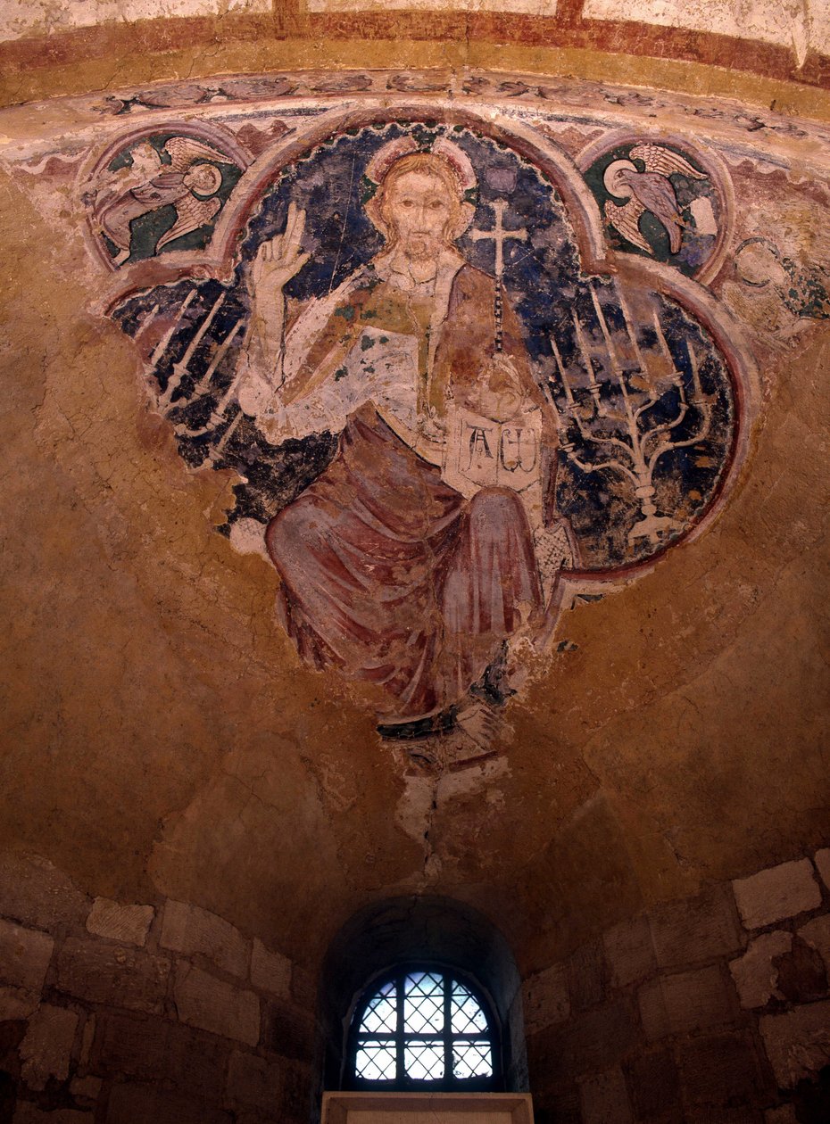 İsa majesteleri (görkem içinde). 13. yüzyıldan kalma fresk, Cathedrale d