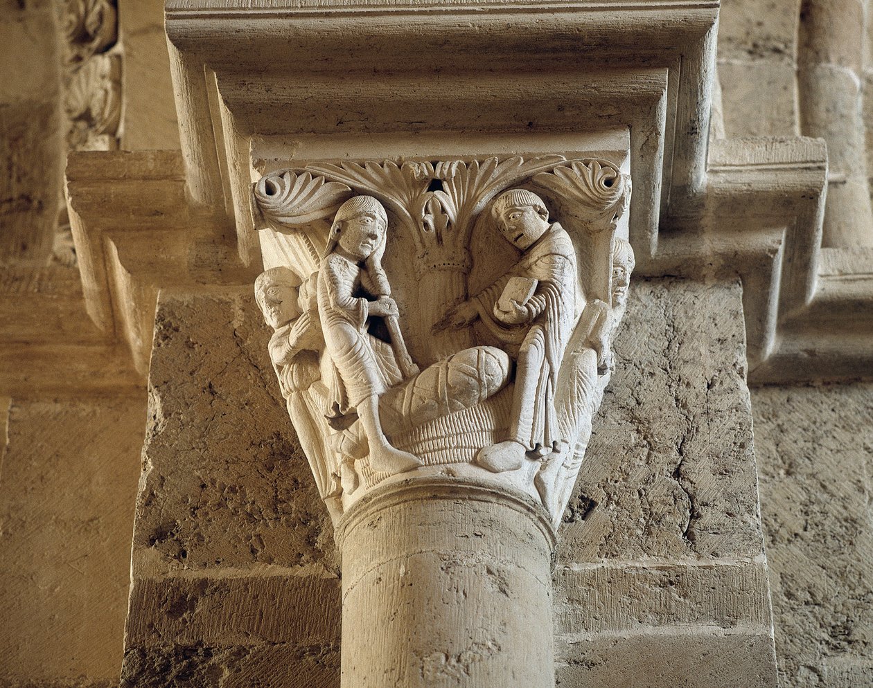 Aziz Benedict, narteksin (heykel) başkenti olan bir köylünün oğlunu diriltiyor by Romanesque