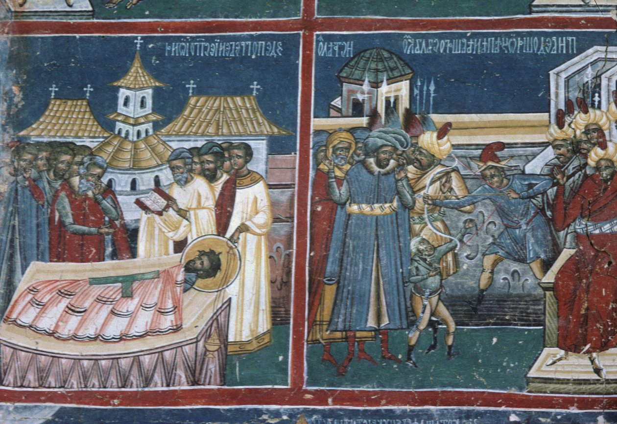 Kilisenin kuzey duvarından detay, yaklaşık 1601 by Romanian School