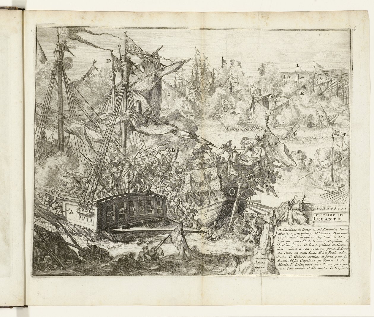 İnebahtı Savaşı, 1571 Victoire de Lepanto (nesne üzerindeki başlık) Guerres de Flandres (dizi adı) by Romeyn de Hooghe (attributed to)