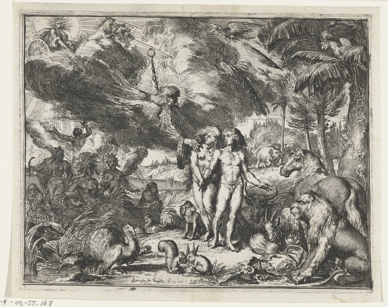 Adem ve Havva Cennette by Romeyn de Hooghe