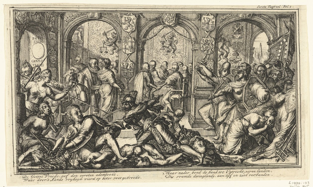 Utrecht Birliği Alegorisi, 1579 by Romeyn de Hooghe