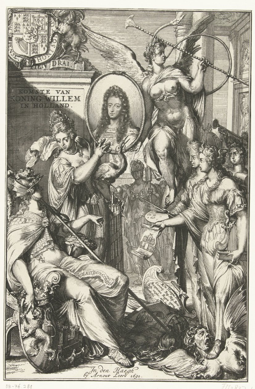 William III portresi ile alegorik cephe Kral William