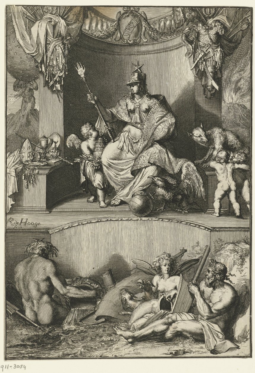 Roma şehrinin alegorik temsili by Romeyn de Hooghe