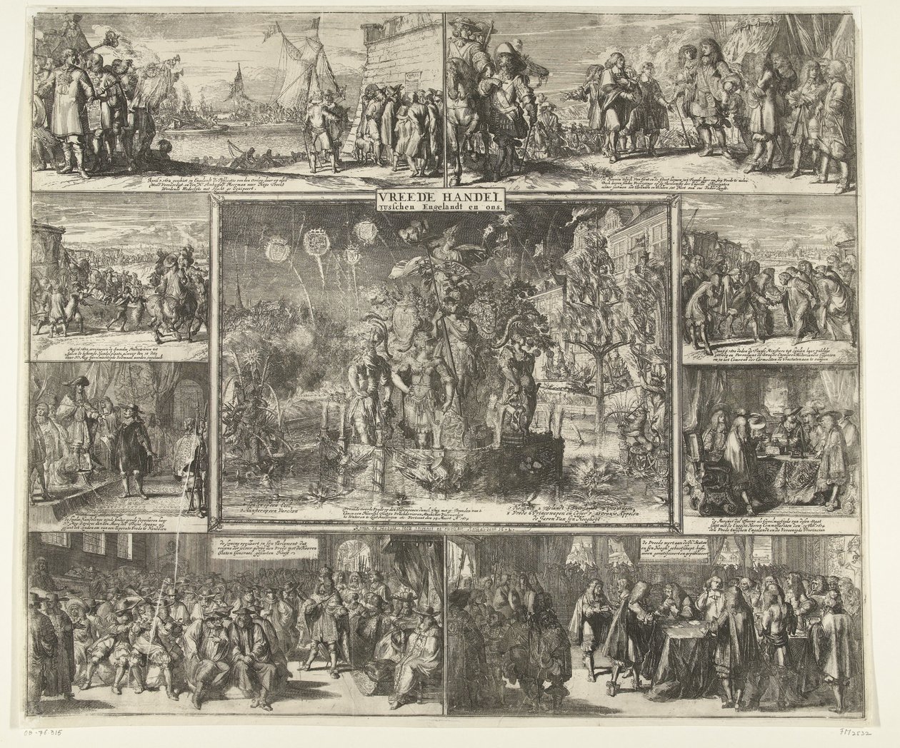 Westminster Barışı, 1674 İngiltere ve Biz Arasında Barış Ticareti (nesne üzerindeki başlık) by Romeyn de Hooghe
