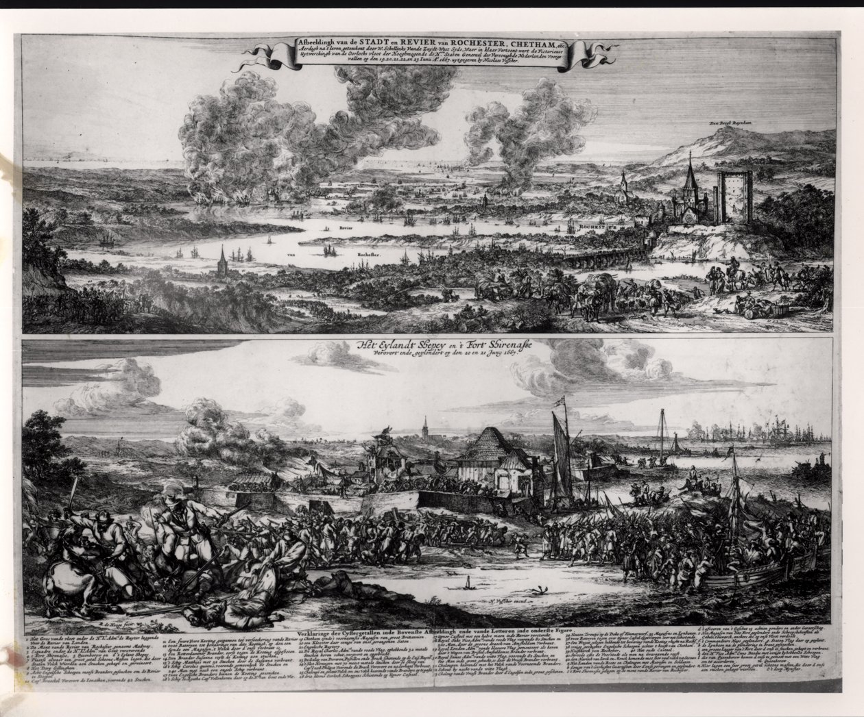 Nicolas Visscher (1618-1709) tarafından oyulmuş, 20 ve 21 Haziran 1667, Medway Nehri
