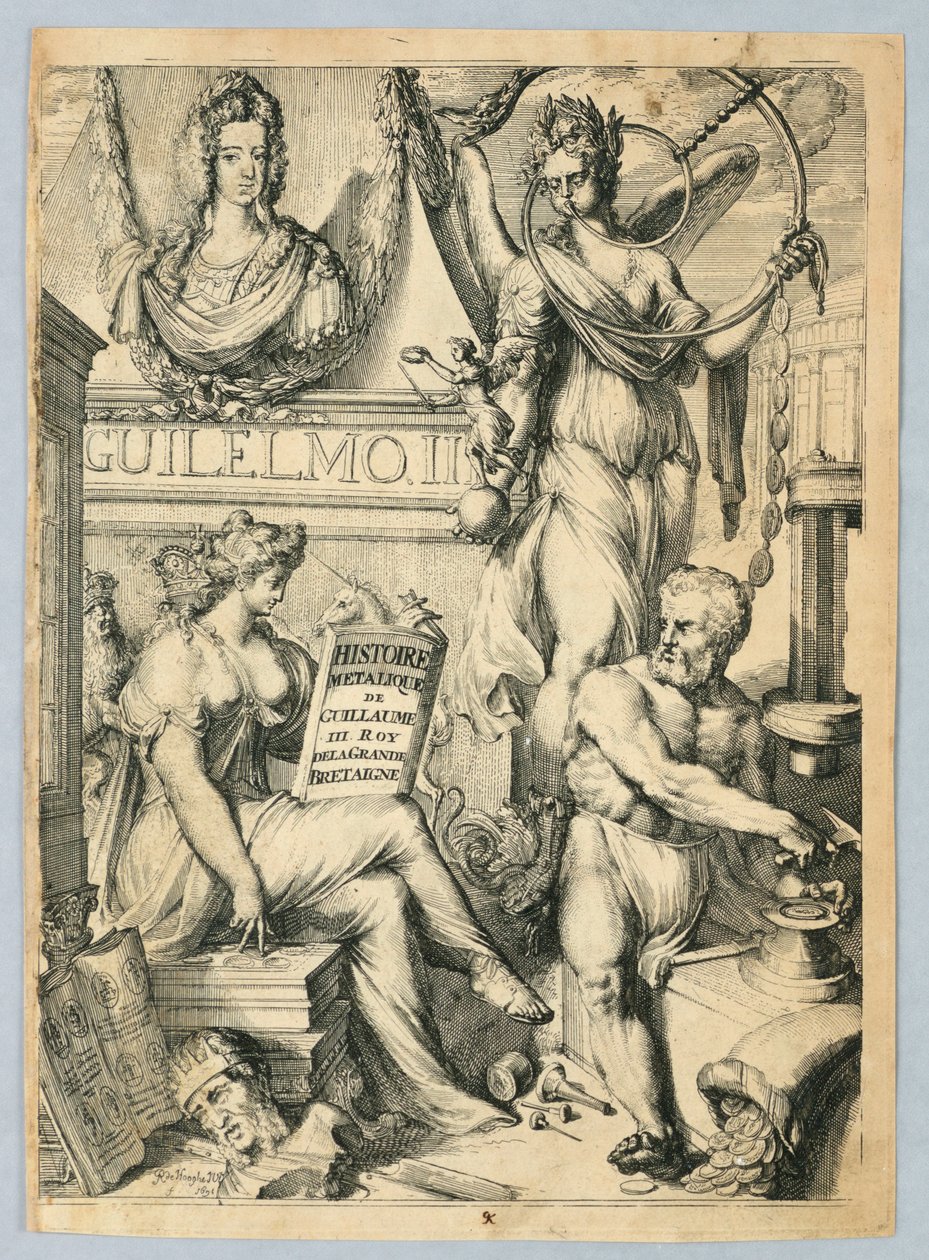 Frontispiece, "Büyük Britanya Kralı III. William'ın Metal Tarihi" by Romeyn de Hooghe