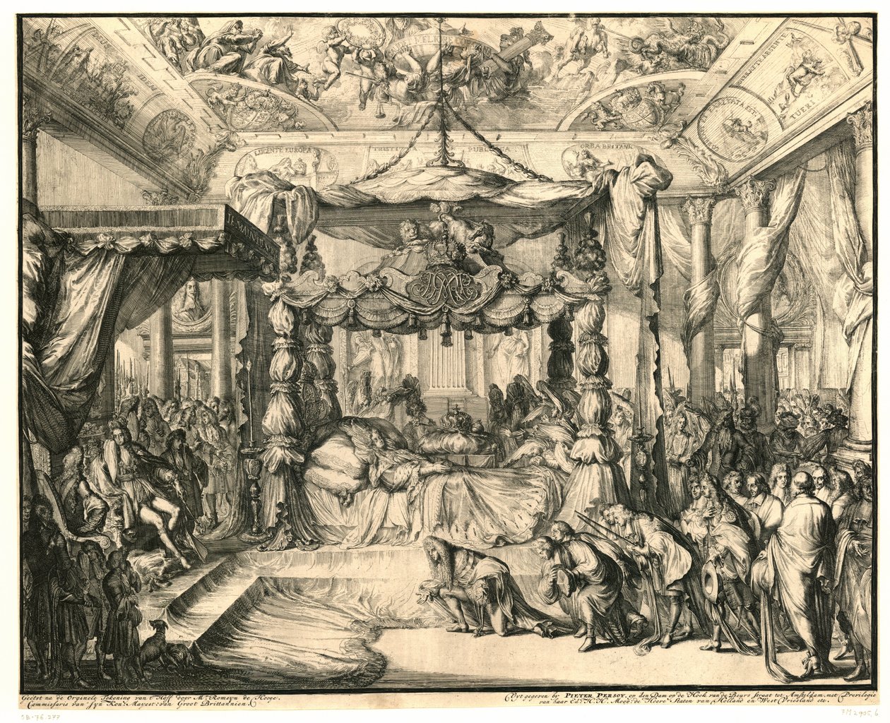 Kraliçe II. Mary Stuart, ölüm döşeğinde, 1695 İngiltere Kraliçesi II. Mary Stuart