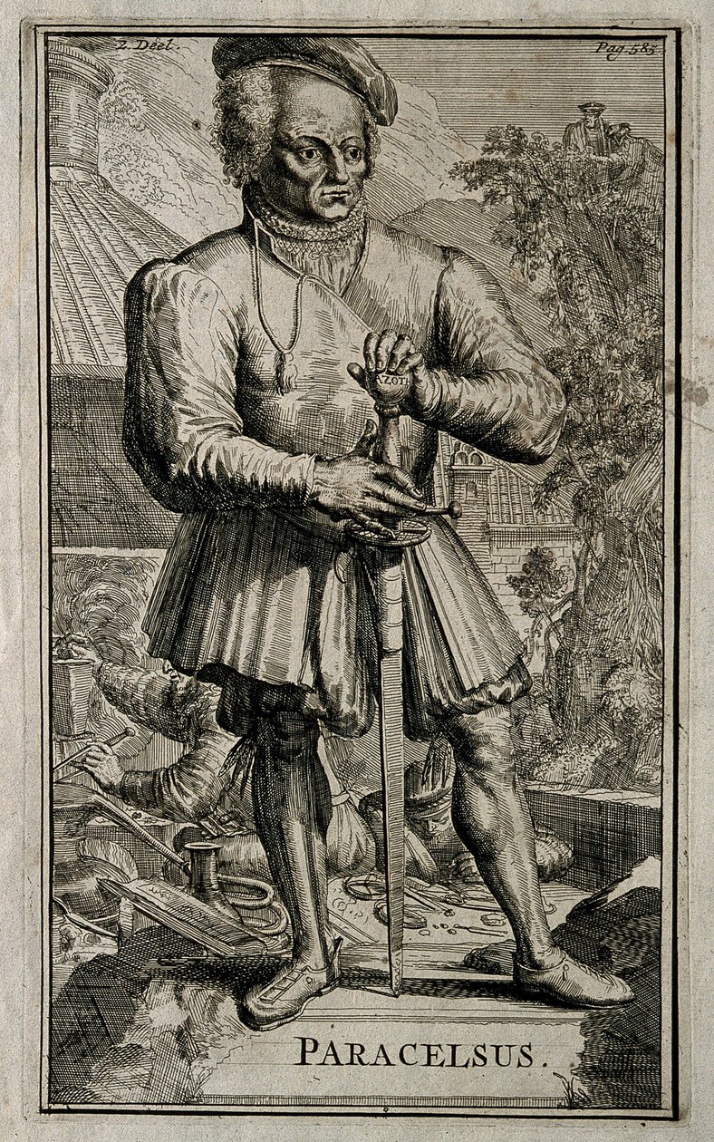 Philippus Theophrastus Aureolus Bombastus von Hohenheim Paracelsus. by Romeyn de Hooghe