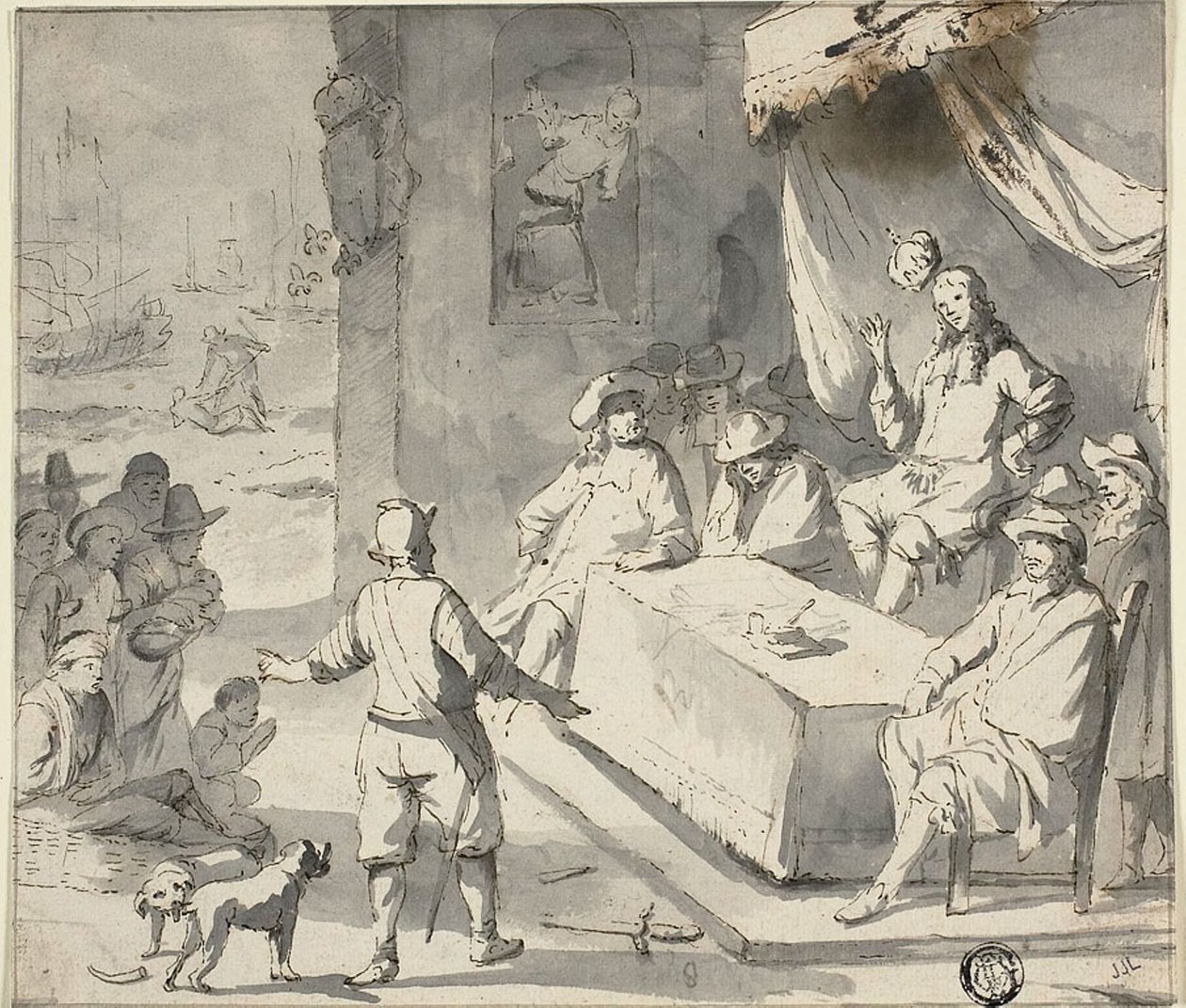 Hollanda Tarihinden Bir Sahne: Hükümdardan Önce Yalvaranlar by Romeyn de Hooghe