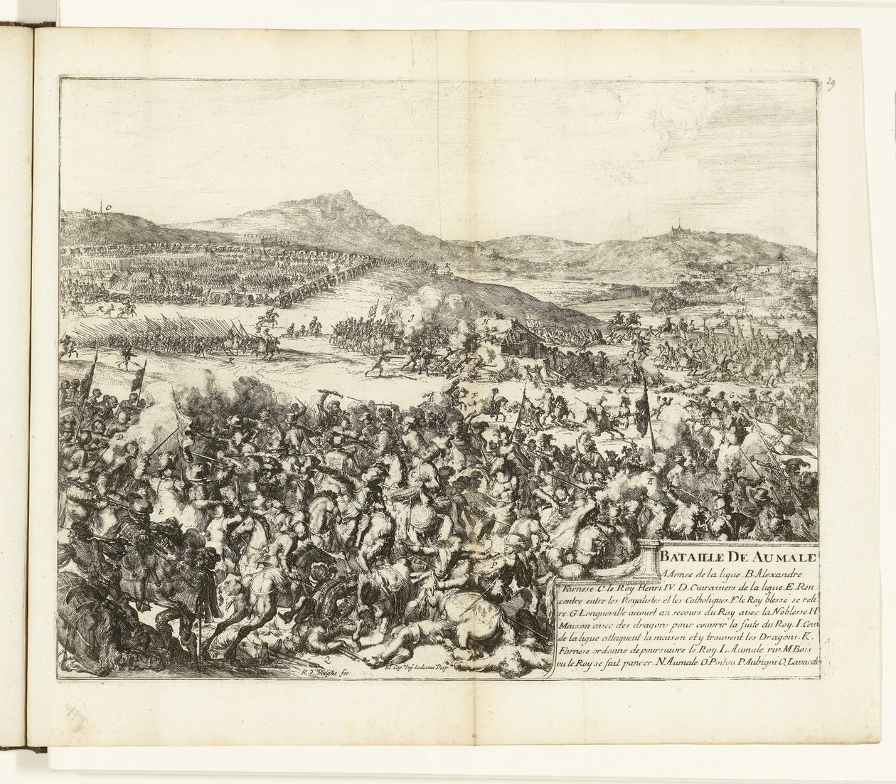 Cüruf bij Aumale, 1592 Aumale Savaşı (nesne üzerindeki başlık) Flanders Savaşları (dizi başlığı) by Romeyn de Hooghe