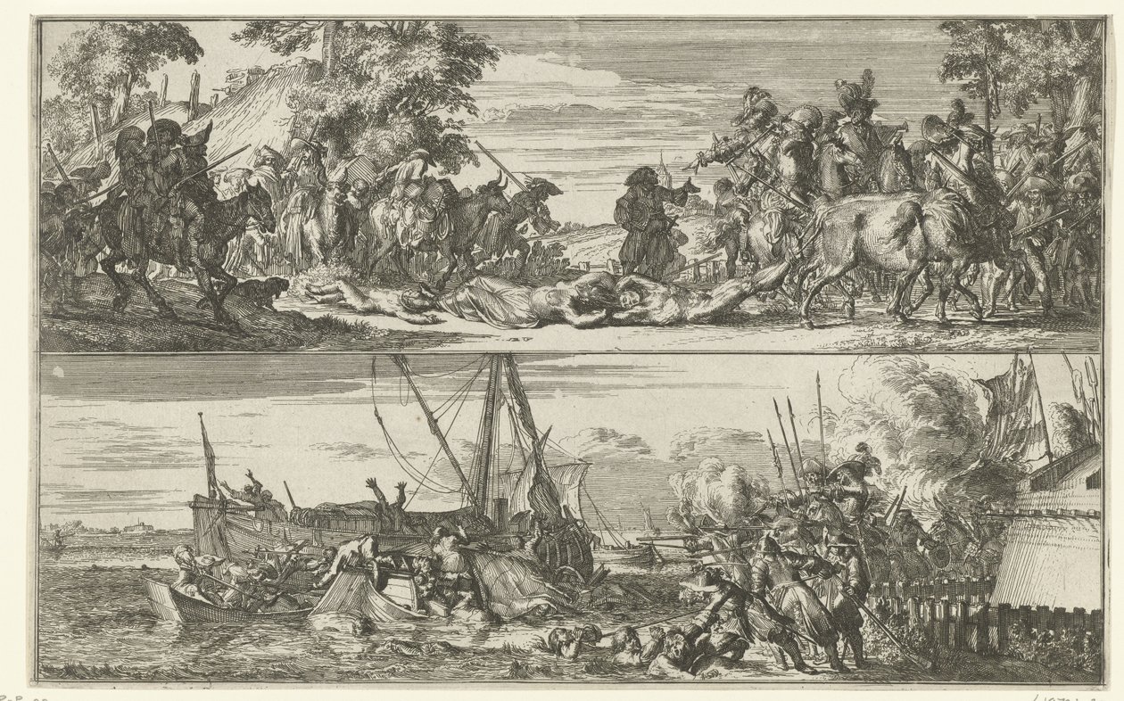 Fransız Vahşetlerinin İki Tasviri, 1672 by Romeyn de Hooghe