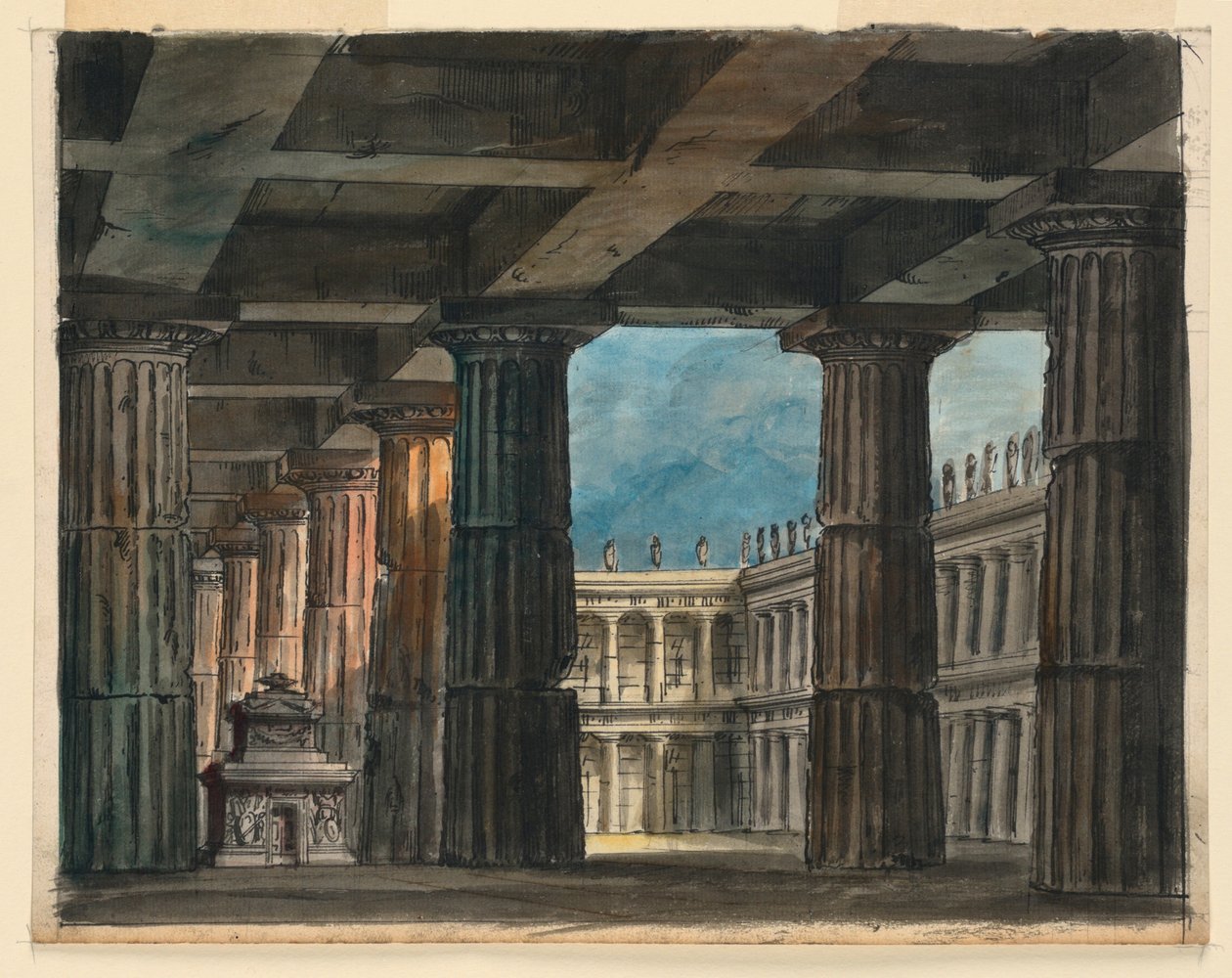 Sahne Tasarımı, Klasik Loggia ve Avlu by Romolo Achille Liverani