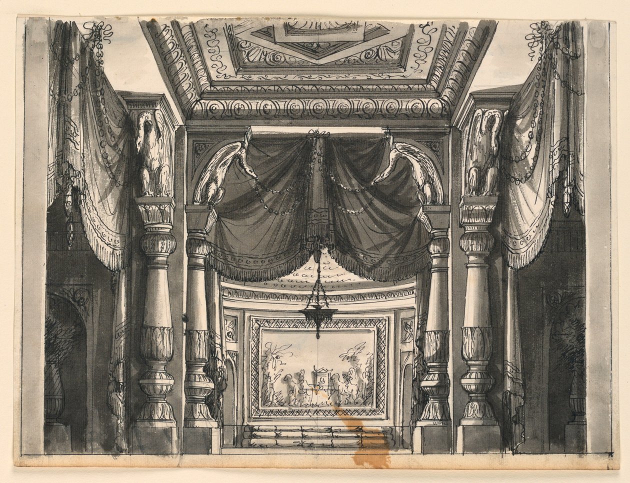 Sahne Tasarımı, Oriental Palace İç Mekanı by Romolo Achille Liverani