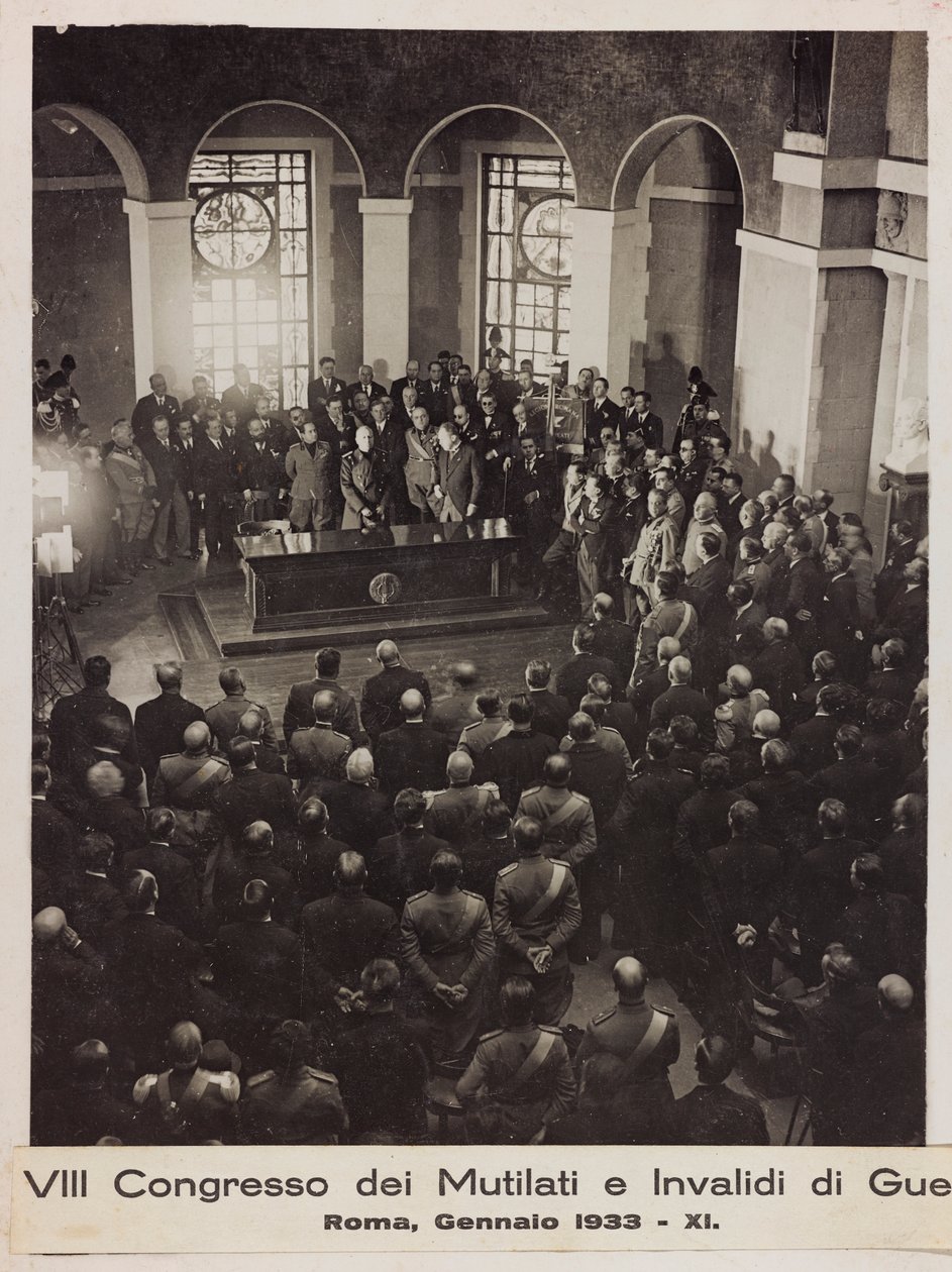 "VIII Sakatlar ve Savaş Mağdurları Kongresi - Roma, Ocak 1933 - 11" (s/b fotoğraf) by Romolo del Papa