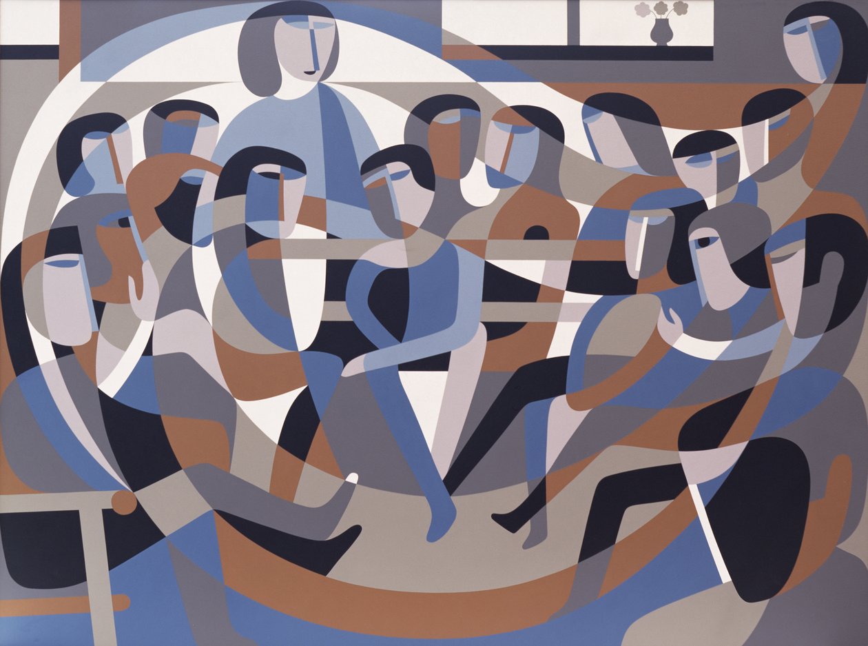 Jordans Quaker Meeting 2, 1993 (gemide akrilik) by Ron Waddams