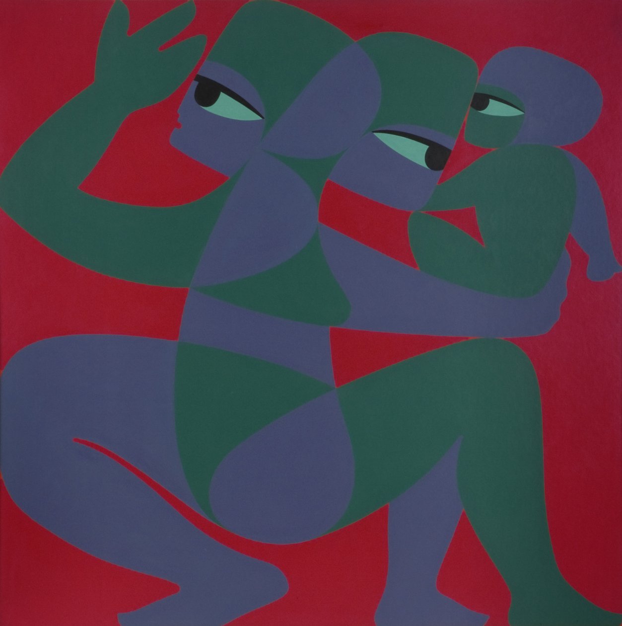 Nükleer Aile, 1975 (gemide akrilik) by Ron Waddams