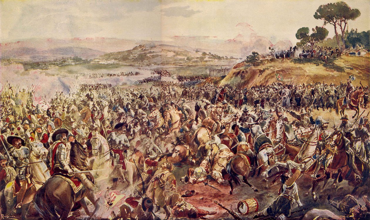 Montes Claros Savaşı by Roque Gameiro