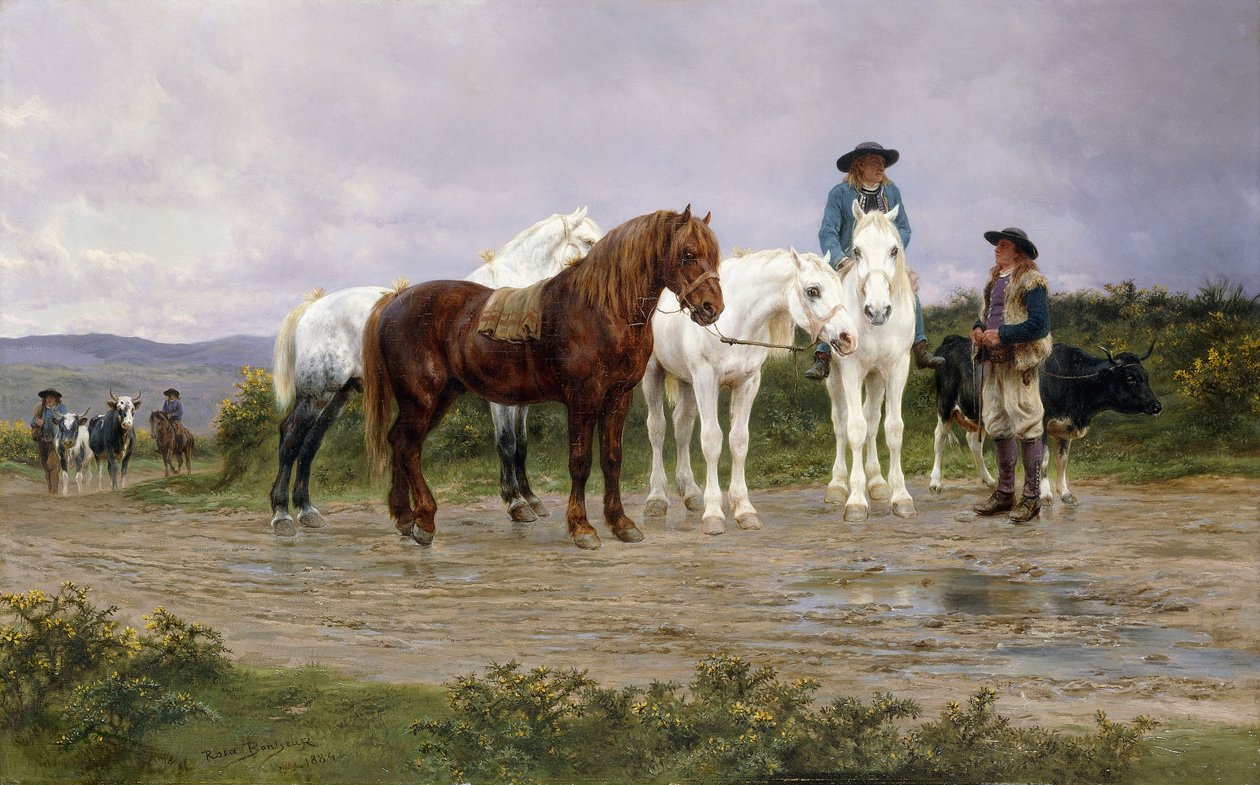 Pireneler Çiftçi Pazarına Bağlı, 1884 by Rosa Bonheur
