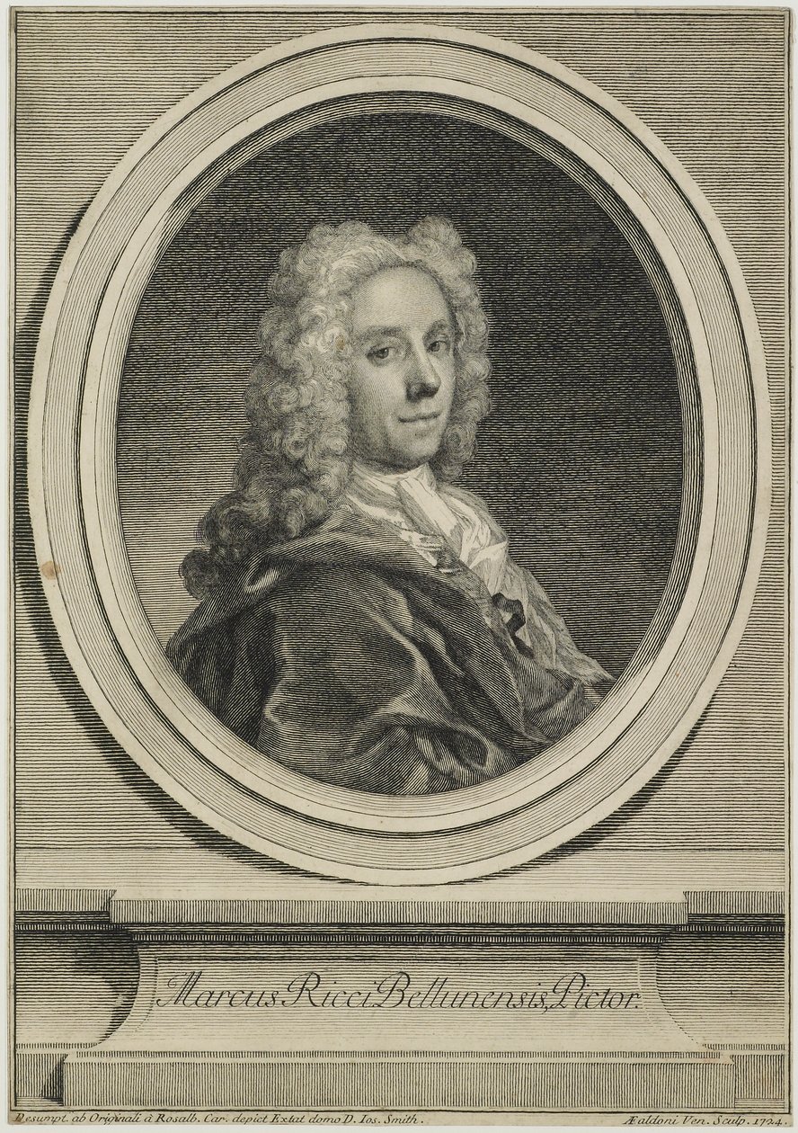 Marcus Ricci Bellunensis, gravür Antonio Giovanna Faldoni (1690-c.1770), 1724 by Rosalba Giovanna Carriera