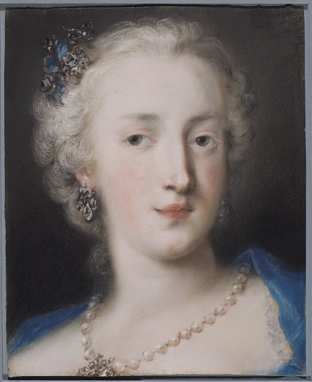 Portrait of a Woman, early 18th century (pastel on blue laid paper) by Rosalba Giovanna Carriera